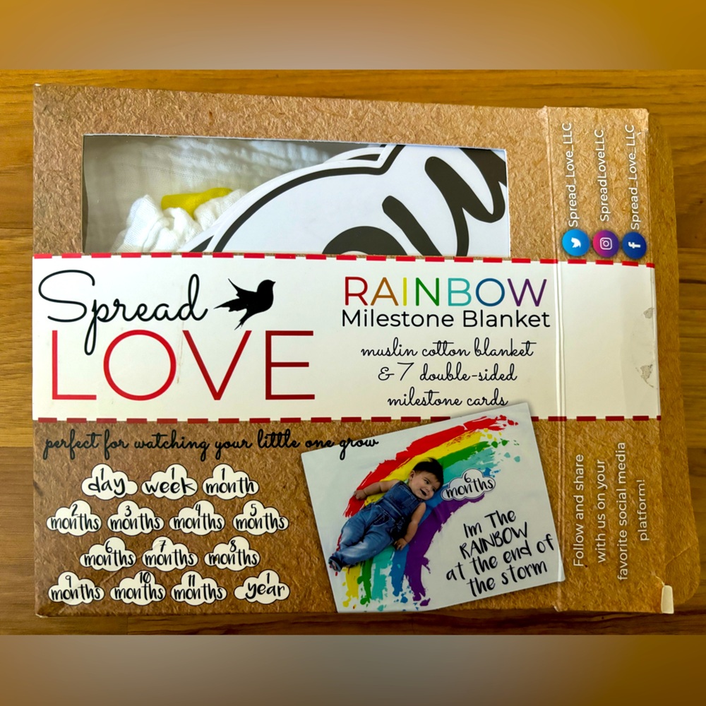 Rainbow baby milestone blanket